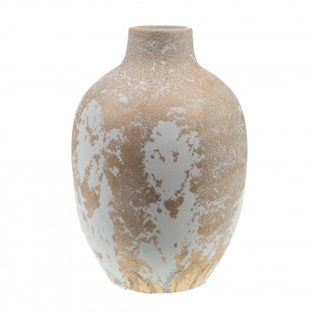 Vase Moon H.43 D.28cm Or/Blanc