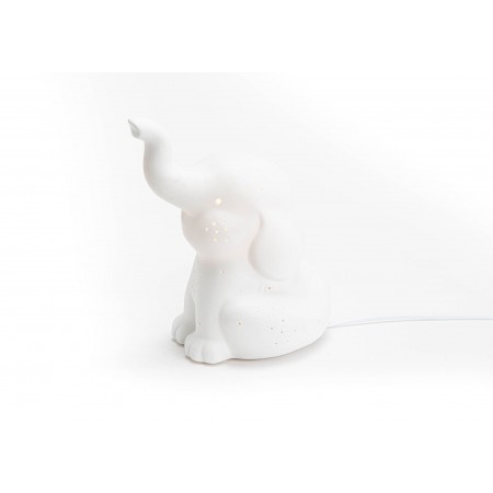 Lampe éléphanteau porcelaine