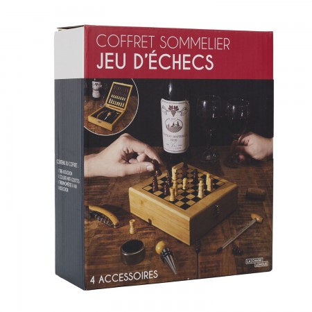 Coffret vin et jeu d'échecs...